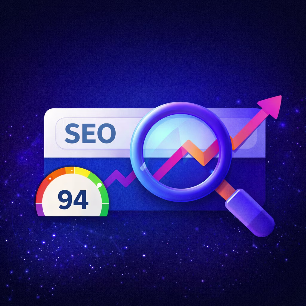 SEO kavramını anlatan dijital illüstrasyon