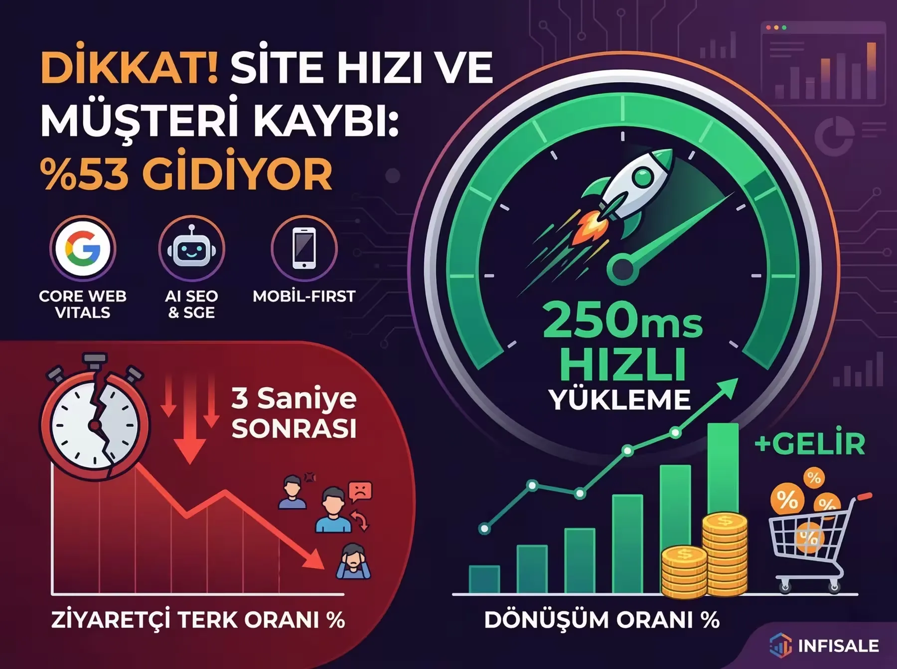 Web sitesi hız performansı ve analitik veriler